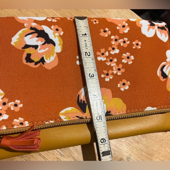 Rachel Pally Zahara Orange Vegan Leather Reversible Fold Over Clutch Bag NWOT - Picture 11 of 11